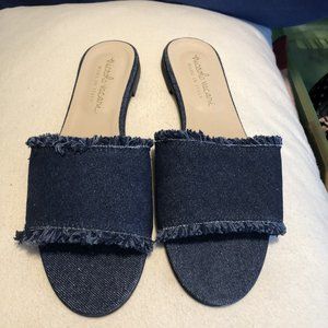 Denim slide sandals